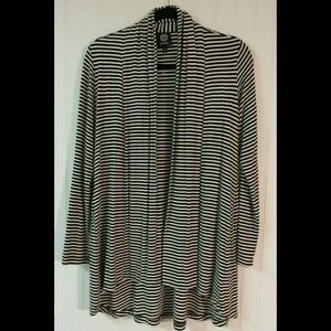 Bobeau knit wrap top striped size XS